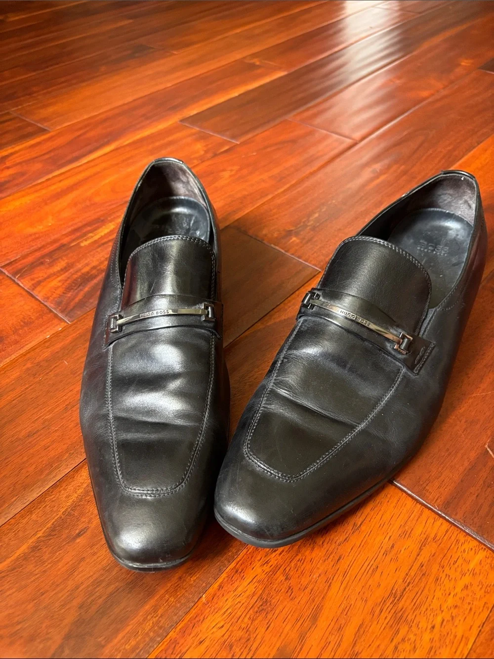Hugo Boss Black Leather Bit Loafers